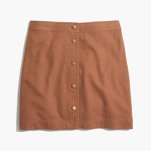 Madewell Button-Front Mini Skirt in Rust